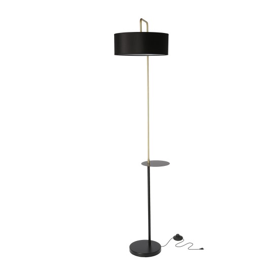 IMPACT toršeras, juodas + matinis auksinis, 1 x 40 W, E27, juodas gaubtas