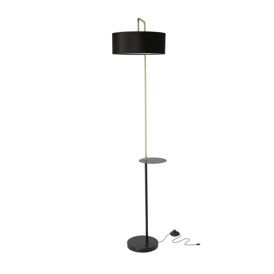 IMPACT toršeras, juodas + matinis auksinis, 1 x 40 W, E27, juodas gaubtas