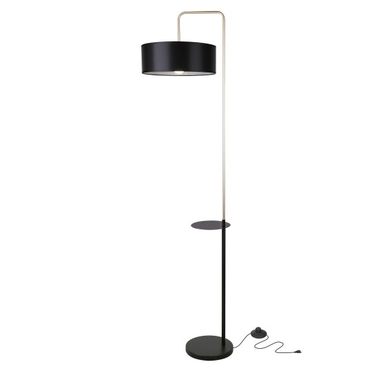 IMPACT toršeras, juodas + matinis auksinis, 1 x 40 W, E27, juodas gaubtas
