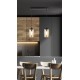 BISTRO Pakabinamas šviestuvas juodas 2X40W E27 Rudas šviestuvo gaubtas