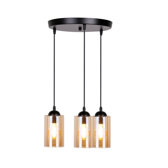 BISTRO Pakabinamas šviestuvas  3X40W E27 Rudas šviestuvo gaubtas