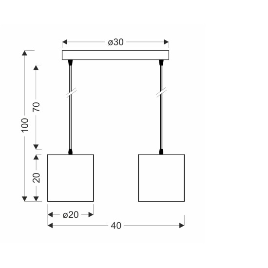 ATLANTA pakabinamas šviestuvas baltas 2X40W E27 baltas gaubtas ATLANTA pakabinamas šviestuvas baltas 2X40W E27 baltas gaubtas