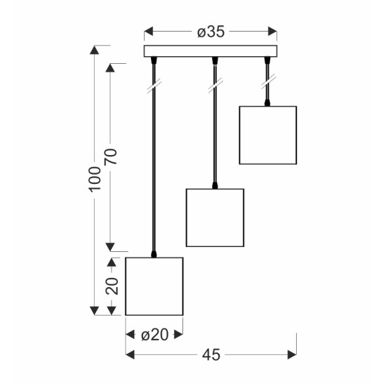 ATLANTA pakabinamas šviestuvas baltas 3X40W E27 baltas gaubtas ATLANTA pakabinamas šviestuvas baltas 3X40W E27 baltas gaubtas