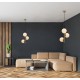 Duo pakabinamas šviestuvas matinis juodas+auksinis 3x15w E14  baltas gaubtas