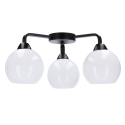 Lubinis šviestuvas Caldera juodas 3x60w e27 baltas abažūras