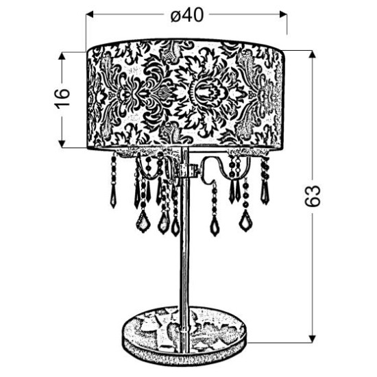 ASTOR STALINIS ŠVIESTUVAS 3X40W E14 Lampshade ASTOR STALINIS ŠVIESTUVAS 3X40W E14 Lampshade