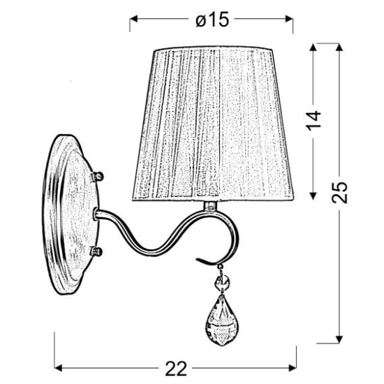 FIESTA Wall lamp 1X40W E14 FIESTA Wall lamp 1X40W E14
