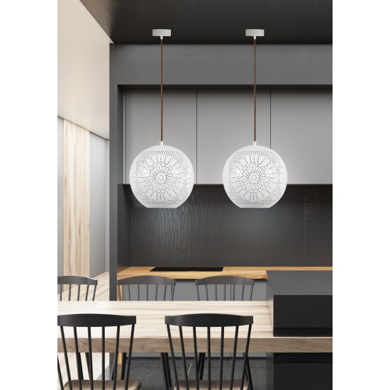BENE pakabinamas šviestuvas 25 Sphere S 1X60W E27 ažūrinis baltas BENE pakabinamas šviestuvas 25 Sphere S 1X60W E27 ažūrinis baltas