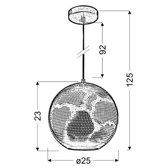 BENE pakabinamas šviestuvas 25 Sphere S 1X60W E27 ažūrinis baltas BENE pakabinamas šviestuvas 25 Sphere S 1X60W E27 ažūrinis baltas