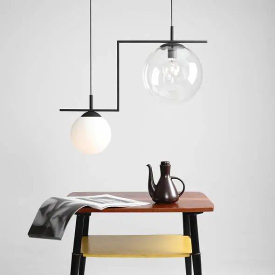 Modernus pakabinamas šviestuvas „Tora“ 2 BLACK MIX