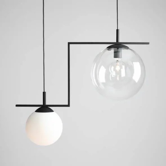 Modernus pakabinamas šviestuvas „Tora“ 2 BLACK MIX