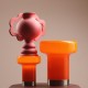 Stiklinis intensyvios oranžinės spalvos stalinisBONBON ORANGE L