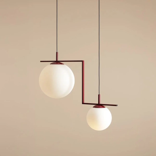 Modernus pakabinamas šviestuvas „Tora“  2 RED WINE MATTE