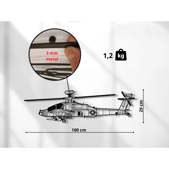 Sienu dekoracija AH-64 Apache