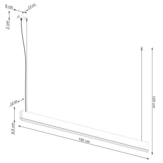 PAKABINAMAS ŠVIESTUVAS LYKKE 150 LED 3000K