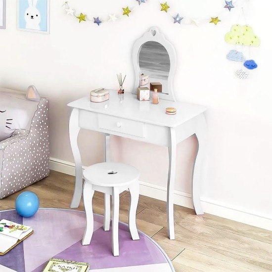 Vaikiškas staliukas su veidrodžiu ECOTOYS, baltas