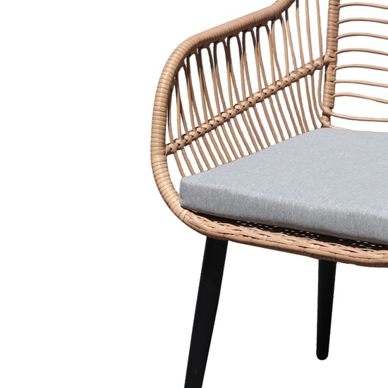 Rattan sodo baldų komplektas su kėdėmis ir stalu su stikliniu stalviršiu Rattan sodo baldų komplektas su kėdėmis ir stalu su stikliniu stalviršiu