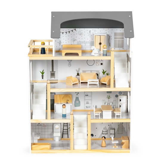 Lėlių namelis su medinių baldų komplektu Eco Toys Lėlių namelis su medinių baldų komplektu Eco Toys