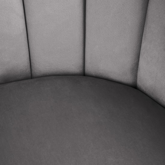Fotelis | LANA | veliūrinis pilkas | 56x55x83 cm |