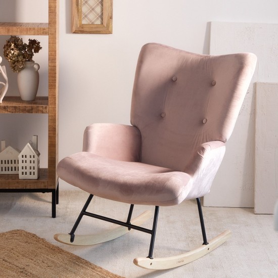 Fotelis MOSS supamoji kėdė rožinė 72x73x92 cm Fotelis MOSS supamoji kėdė rožinė 72x73x92 cm