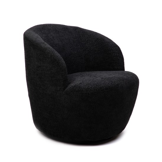 Fotelis | SWINGEN | pasukamas juodas | 65,5x77x69cm