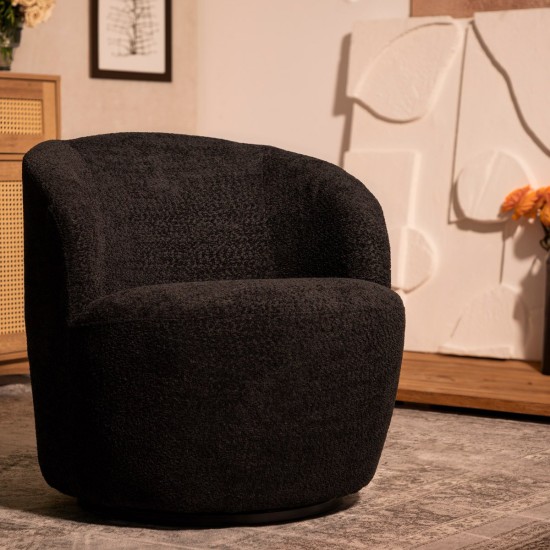 Fotelis | SWINGEN | pasukamas juodas | 65,5x77x69cm