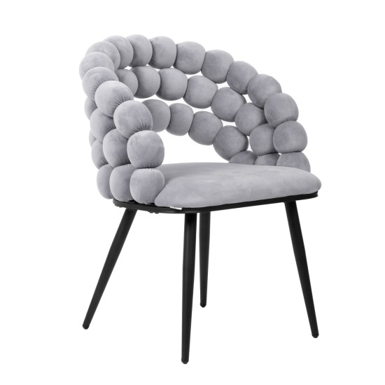 Kėdė | BURBULAS | veliūrinis pilkas | 57,5x61x81,7cm | Kėdė | BURBULAS | veliūrinis pilkas | 57,5x61x81,7cm |