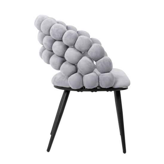 Kėdė | BURBULAS | veliūrinis pilkas | 57,5x61x81,7cm | Kėdė | BURBULAS | veliūrinis pilkas | 57,5x61x81,7cm |