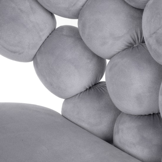 Kėdė | BURBULAS | veliūrinis pilkas | 57,5x61x81,7cm | Kėdė | BURBULAS | veliūrinis pilkas | 57,5x61x81,7cm |