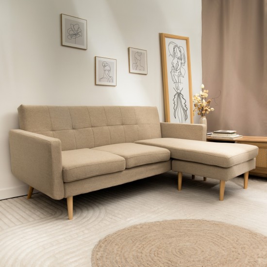 Kampinė sofa MAMALU | modulinė smėlio spalvos | 197x82,5x86 cm | Kampinė sofa MAMALU | modulinė smėlio spalvos | 197x82,5x86 cm |