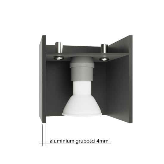 Lubinis šviestuvas QUAD 1 juodas Lubinis šviestuvas QUAD 1 juodas