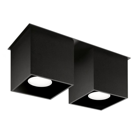 Lubinis šviestuvas QUAD 2 juodas Lubinis šviestuvas QUAD 2 juodas
