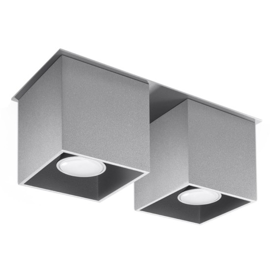 Lubinis šviestuvas QUAD 2 pilkas Lubinis šviestuvas QUAD 2 pilkas