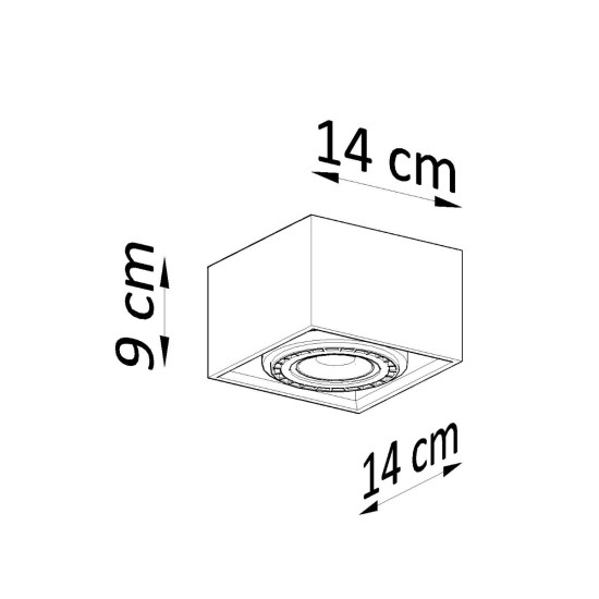 Lubinis šviestuvas QUATRO 1 betonas Lubinis šviestuvas QUATRO 1 betonas