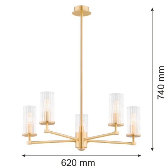 Didelis žalvarinis sietynas su grioveliuotu stiklu, 62 cm, HAMPTON Didelis žalvarinis sietynas su grioveliuotu stiklu, 62 cm, HAMPTON
