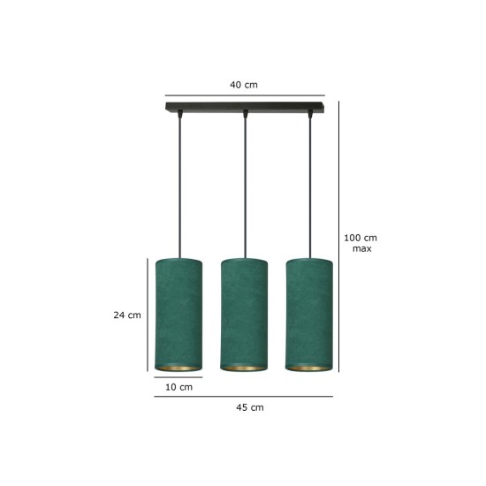 Pakabinamas šviestuvas BENTE 3 BL GREEN