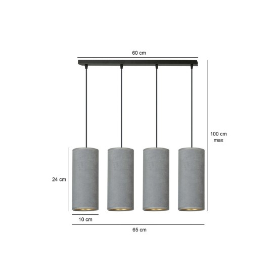 Pakabinamas šviestuvas BENTE 4 BL GRAY