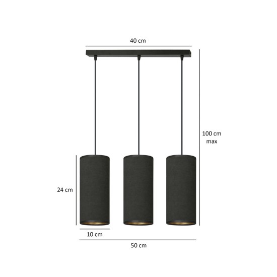 Pakabinamas šviestuvas BENTE 3 BL BLACK