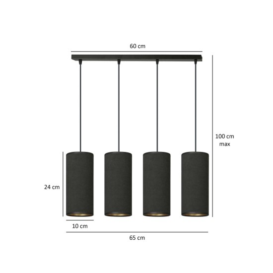 Pakabinamas šviestuvas BENTE 4 BL BLACK