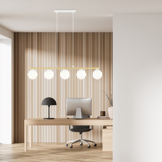 Pakabinimas  šviestuvas ALLORA 5 WH OPAL