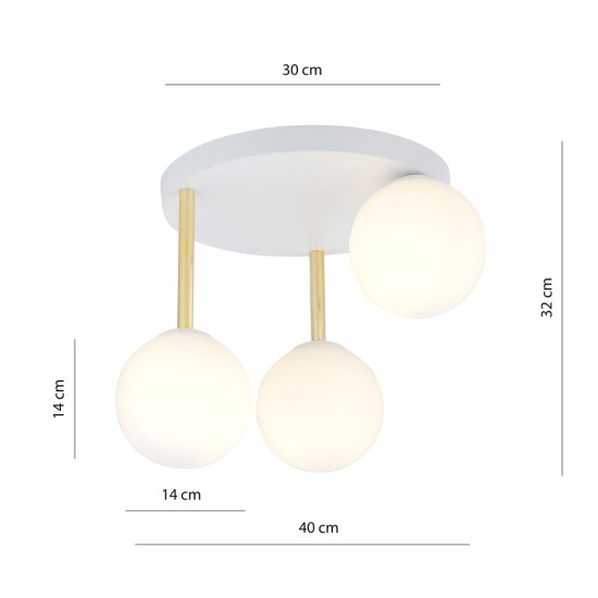 Lubinis šviestuvas DOLCE 3 WH OPAL Lubinis šviestuvas DOLCE 3 WH OPAL