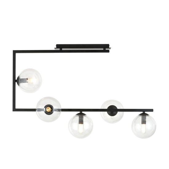 SOMA 5 BL TRANSPARENT lubinis šviestuvas, modernus, juodas SOMA 5 BL TRANSPARENT lubinis šviestuvas, modernus, juodas
