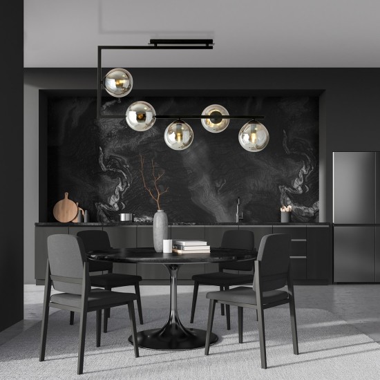 SOMA 5 BL GRAPHITE lubinis šviestuvas, modernus, juodas