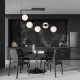 SOMA 5 BL OPAL lubinis šviestuvas, modernus, juodas