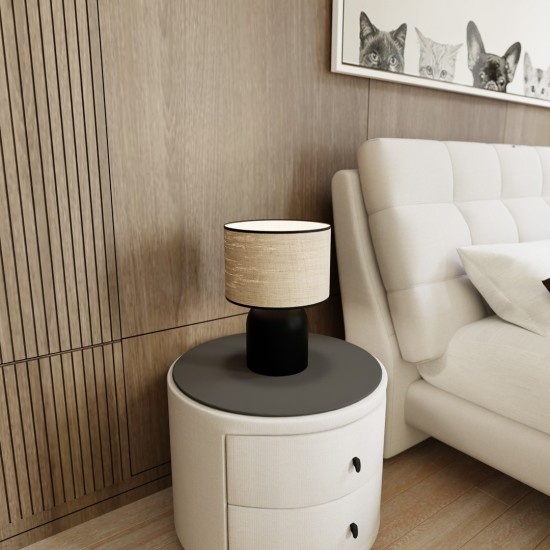 ASPEN LN1 BLACK/RATTAN ŠVIESTUVAS ASPEN LN1 BLACK/RATTAN ŠVIESTUVAS