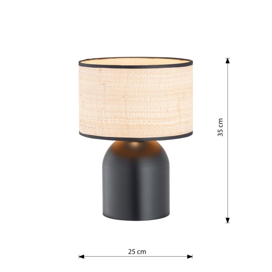 ASPEN LN1 BLACK/RATTAN ŠVIESTUVAS ASPEN LN1 BLACK/RATTAN ŠVIESTUVAS