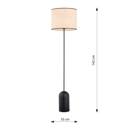 Toršeras ASPEN LP1 BLACK/RATTAN Toršeras ASPEN LP1 BLACK/RATTAN