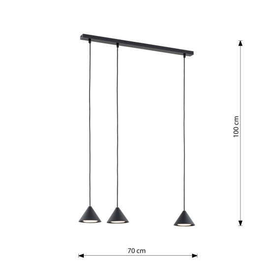 Pakabinamas šviestuvas ELIT 3 BLACK