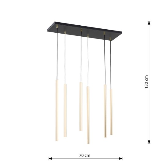 Modernus pakabinamas šviestuvas SELTER 6 GOLD