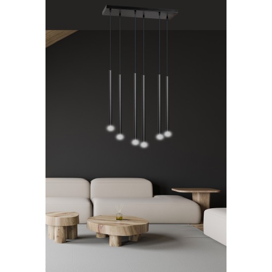 Modernus pakabinamas šviestuvas SELTER 6 BLACK Modernus pakabinamas šviestuvas SELTER 6 BLACK
